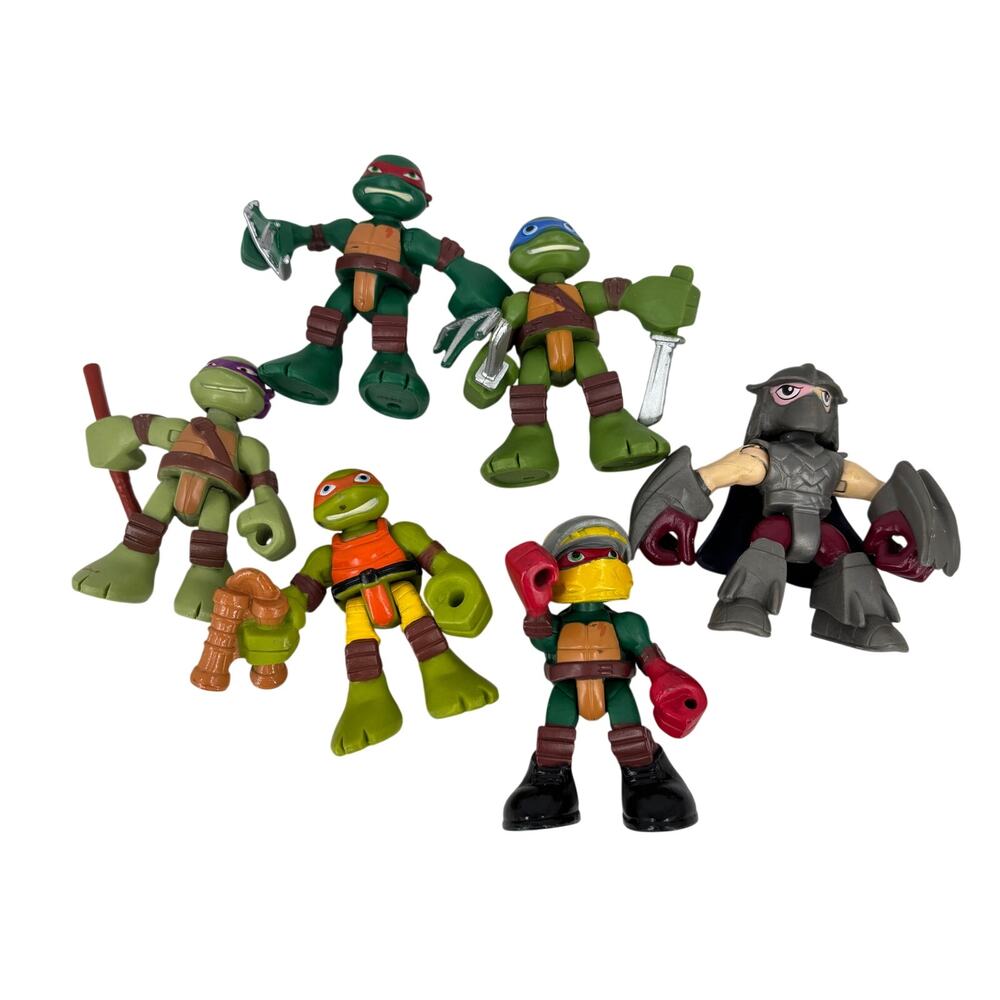 Playmates TMNT Teenage Mutant Ninja Turtle 6 Action Figures Cake Topper Toy 2014